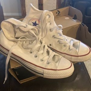 Converse high tops.  White. Size 7 womens.